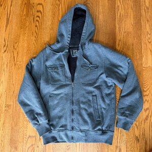 Gray PX Men’s S Sherpa-Lined Zip-Up Hoodie — Never Worn